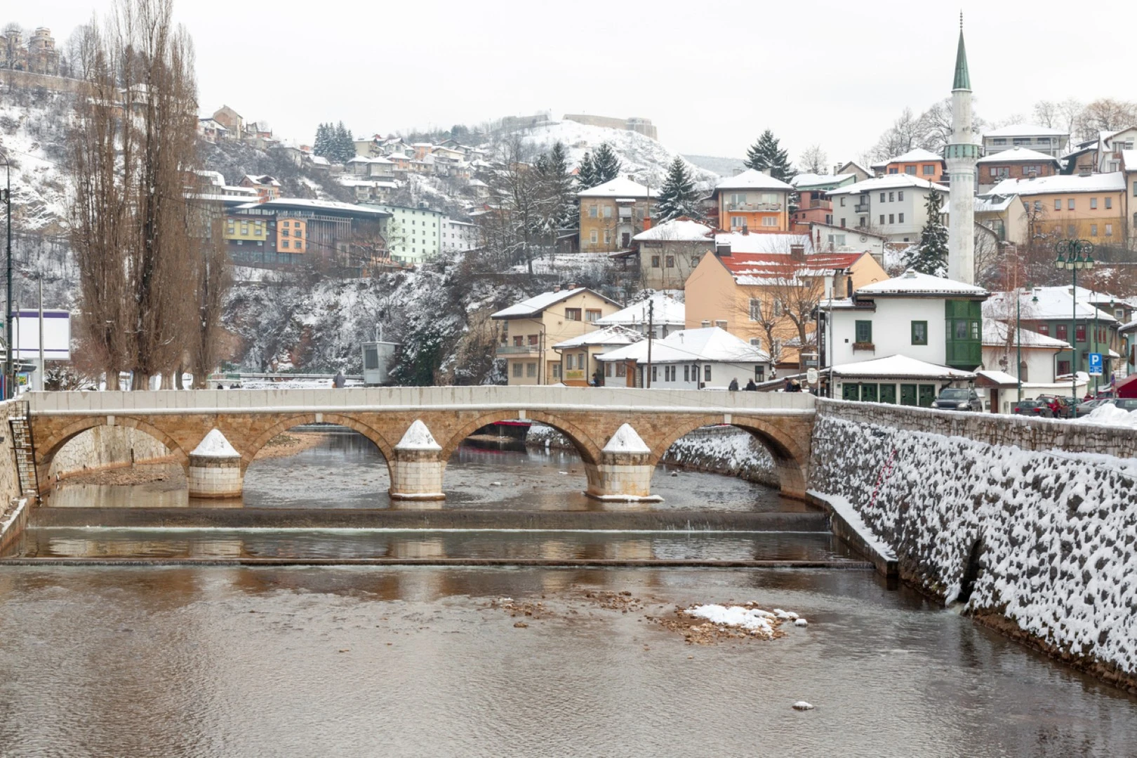 Sarajevo under snow in the winter