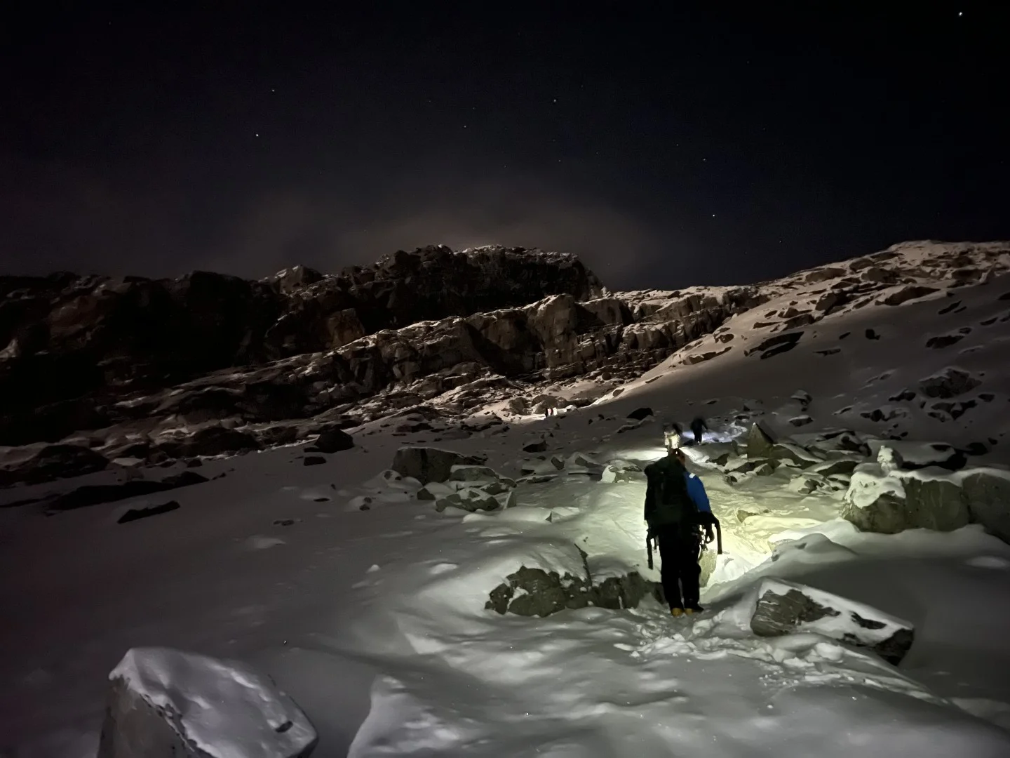 Rinji na noćnom usponu prema Lobuche Eastu.