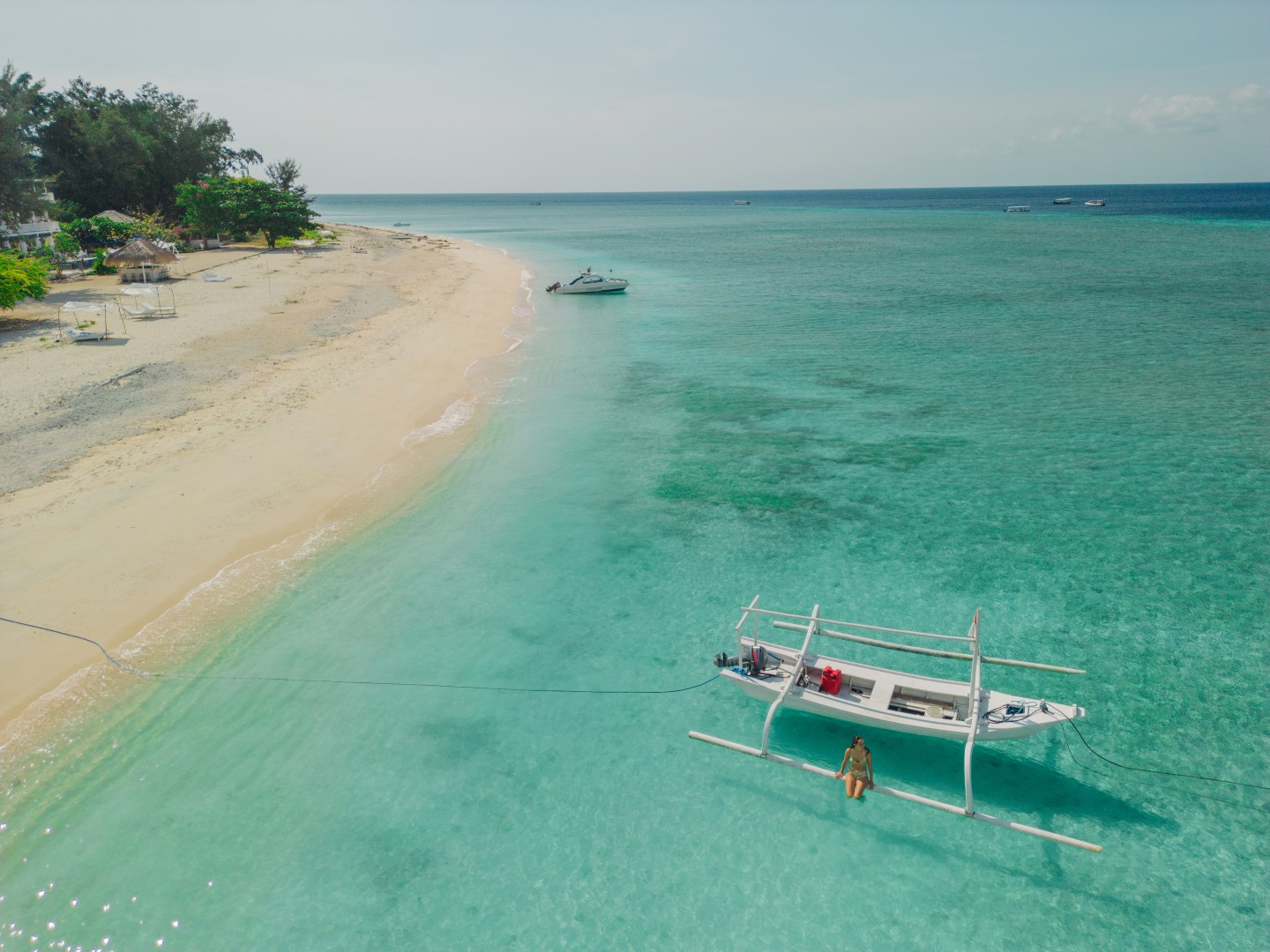 Gili Meno otok, Indonezija, plaža i more
